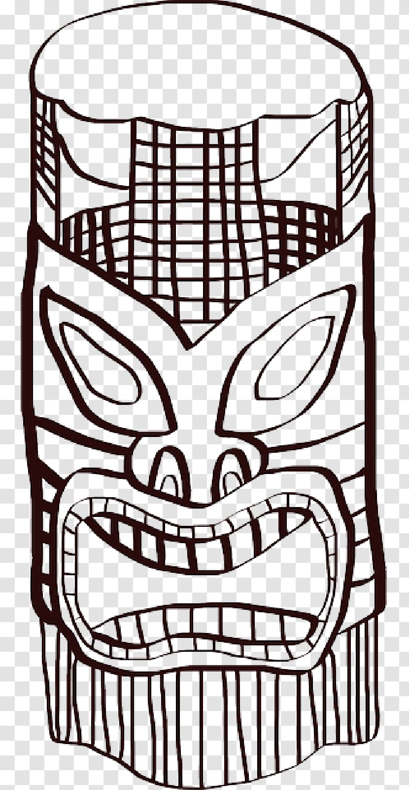 Clip Art Tiki Openclipart Vector Graphics - Head - Line Transparent PNG