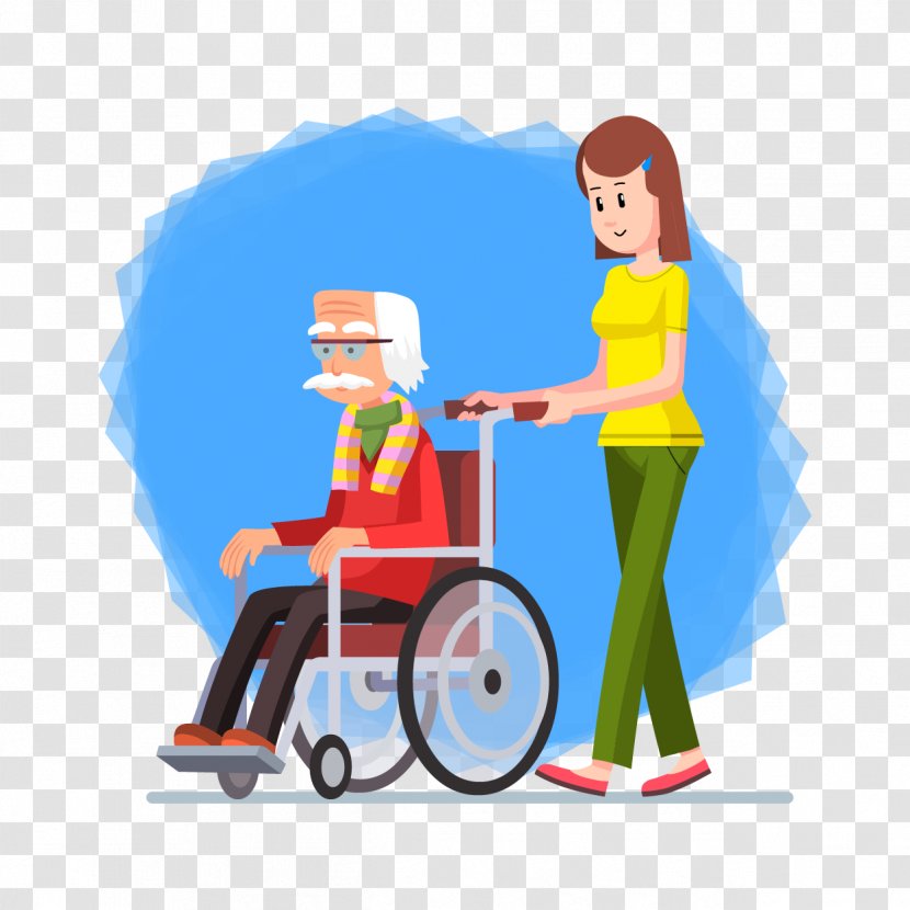 Wheelchair Old Age Drawing Clip Art - Disability - Vector Grandfather Sitting In A Transparent PNG