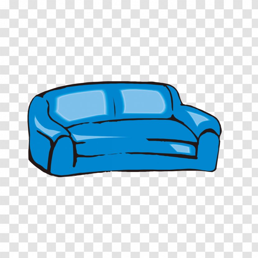 Compact Car Motor Vehicle Clip Art - Hand-painted Blue Sofa Transparent PNG