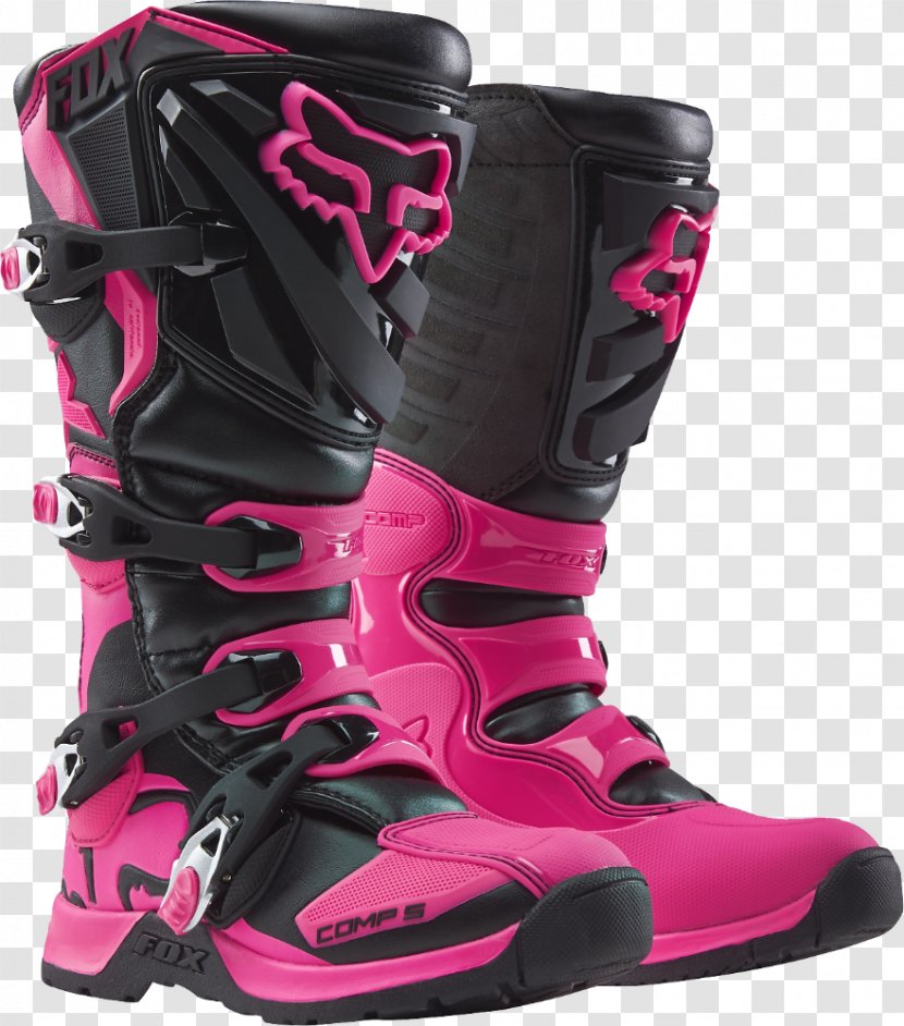 Fox Racing Motorcycle Boot Pink Footwear - Overall Transparent PNG