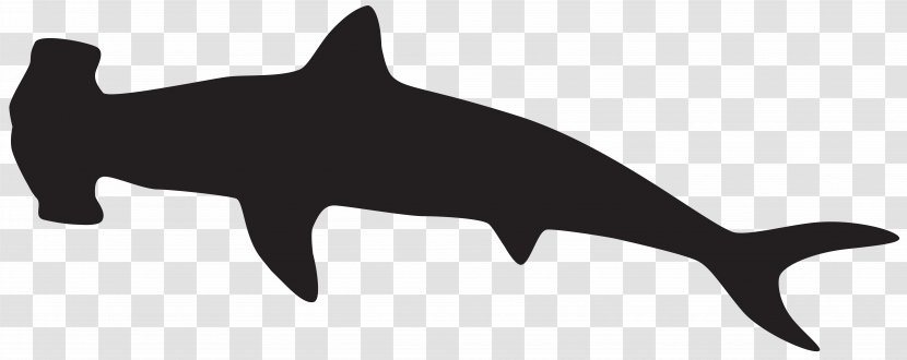 Hammerhead Shark Silhouette Scalloped Clip Art - Fish - Sharks Transparent PNG