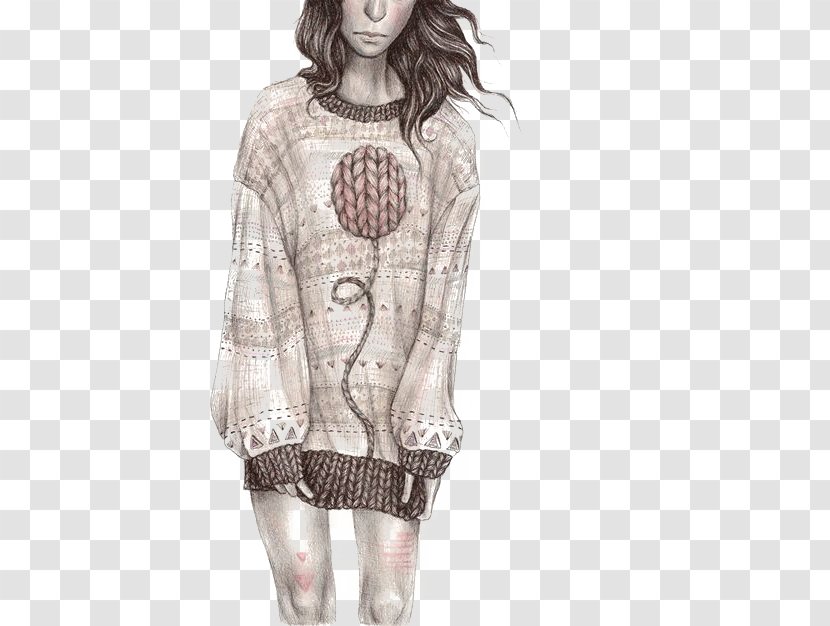 Drawing Sweater Art Illustration - Silhouette - Short Hair Girls Transparent PNG