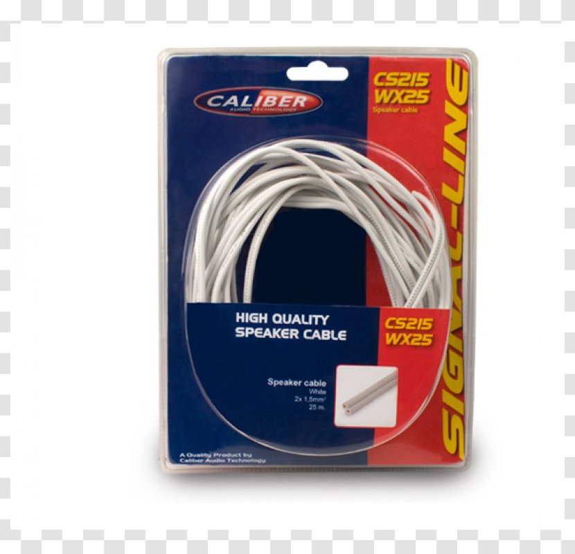 Electrical Cable CS215WX Kabel Głośnikowy 10m Przewód CALIBER Loudspeaker Speaker Wire HØJTTALERKABEL 2X1,5KV - Automotive Head Unit - 25 Cal Acp Transparent PNG