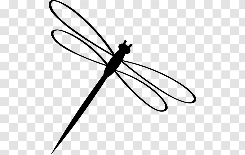 Insect Black And White Dragonfly Logo Clip Art - Line Transparent PNG