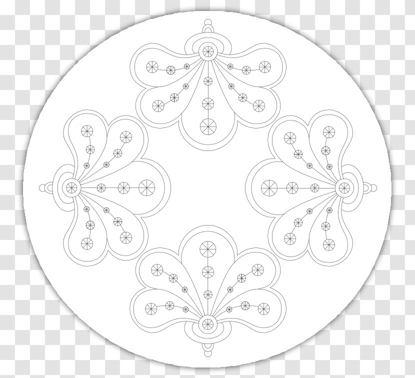 Symmetry Embroidery Circle Line Art Pattern - Patterns Transparent PNG