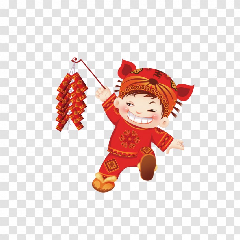 Firecracker Chinese New Year Oudejaarsdag Van De Maankalender Calendar Zodiac - Child Holding A Transparent PNG