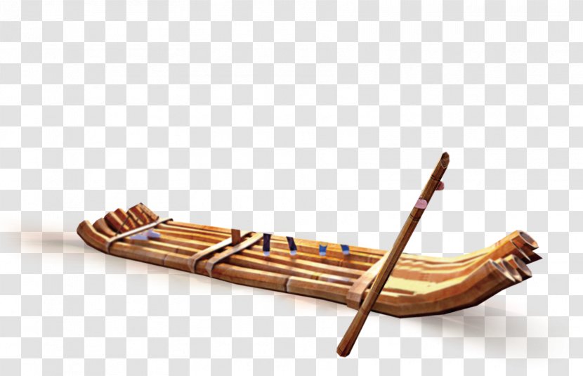 Raft Bamboo Bamboe Clip Art - Wood - Beautiful Retro Boat Transparent PNG