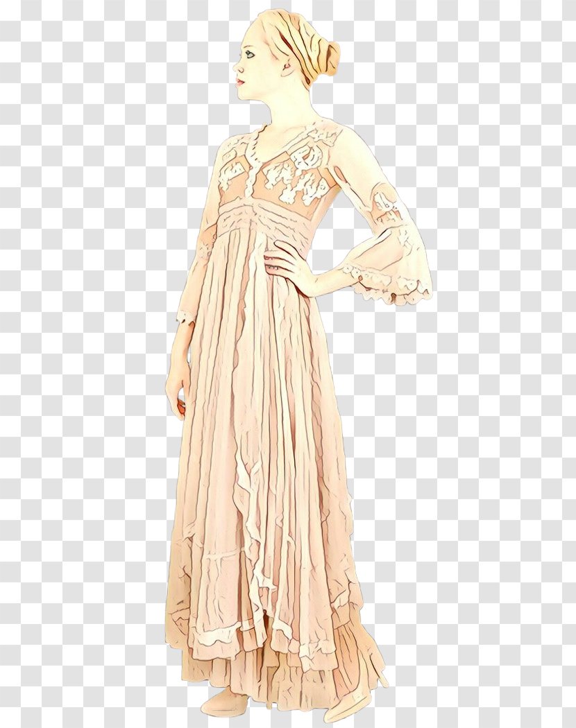 Gown Dress Design Costume Peach - Clothing - Day Transparent PNG