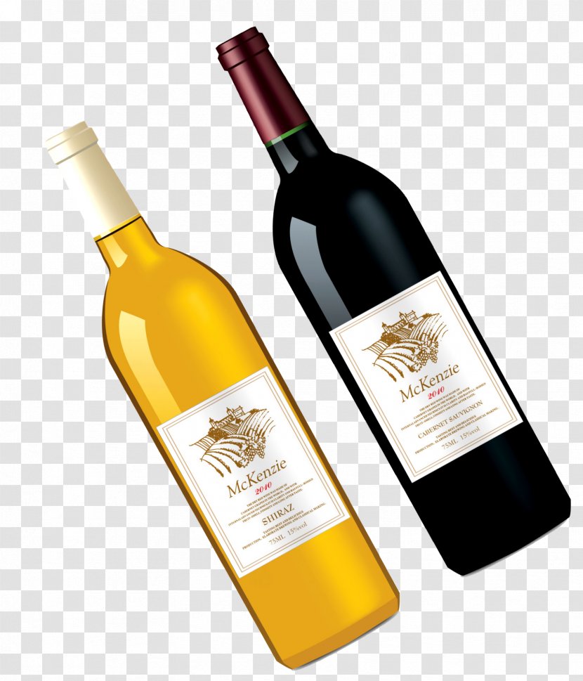 Red Wine Juice Bottle - Two Bottles Of Transparent PNG