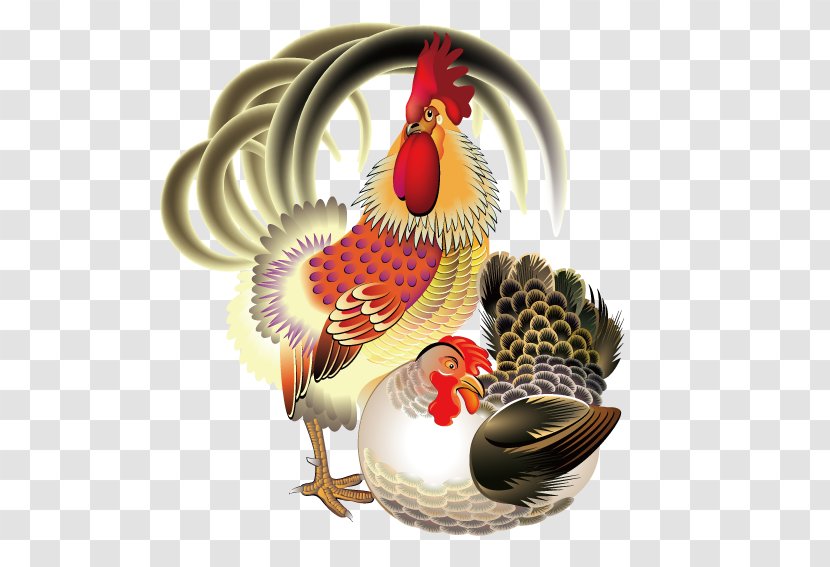 Chicken Rooster Coq De Feu - Phasianidae - Couple Loving Transparent PNG