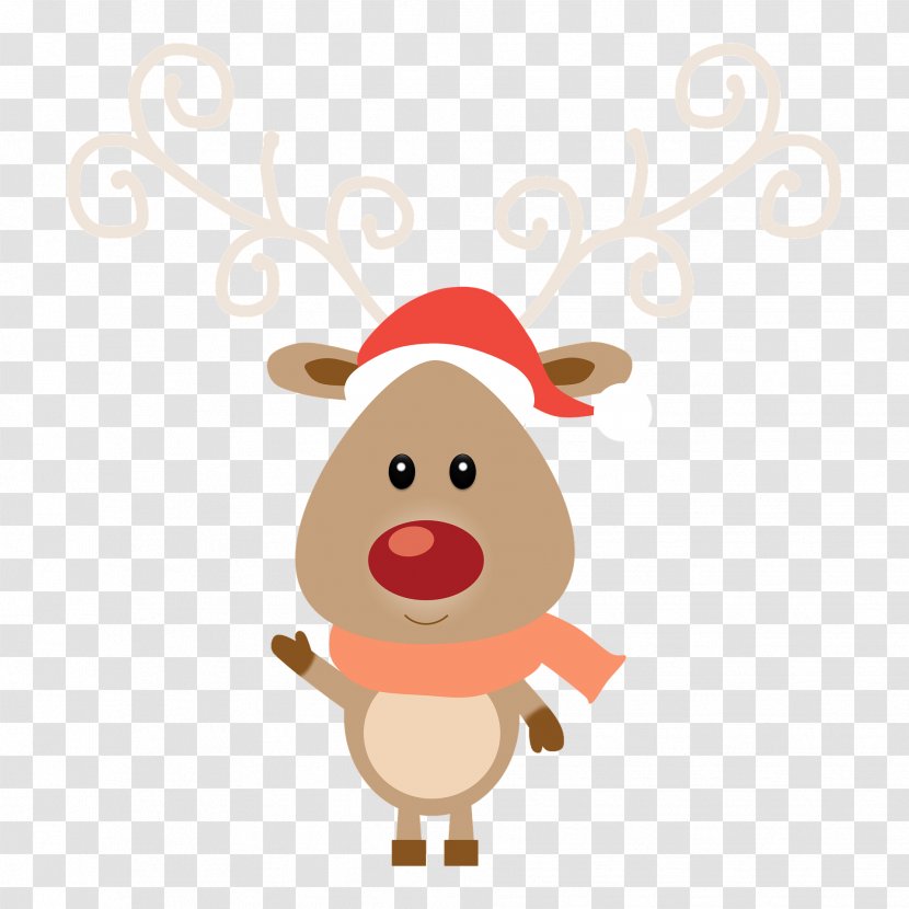 Rudolph Reindeer Santa Claus Christmas Day - Zazzle Transparent PNG