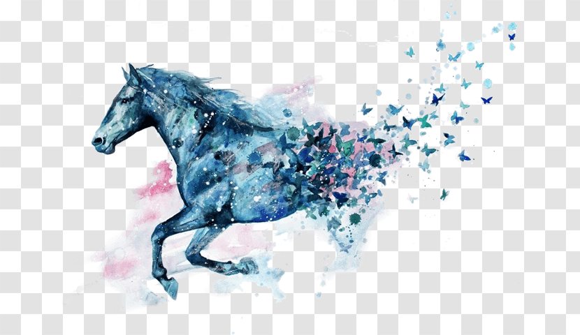 Horse Watercolor Painting Drawing Tattoo - Sky Transparent PNG