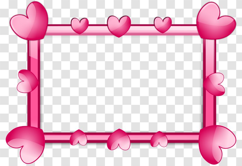 Heart Picture Frame Clip Art - Tree - Pink Cartoon Frames Transparent PNG