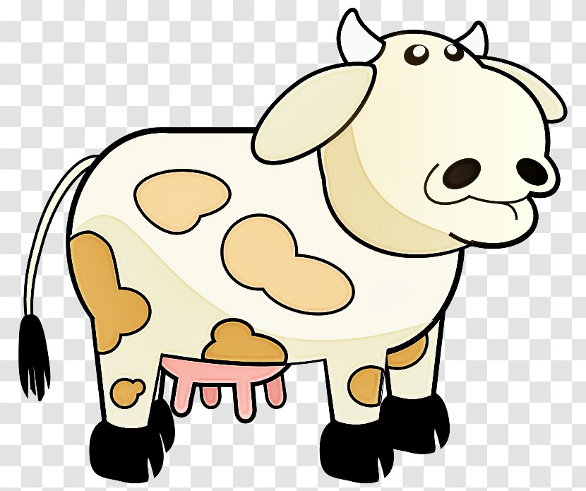 Cartoon Bovine Animal Figure Snout Dairy Cow Transparent PNG