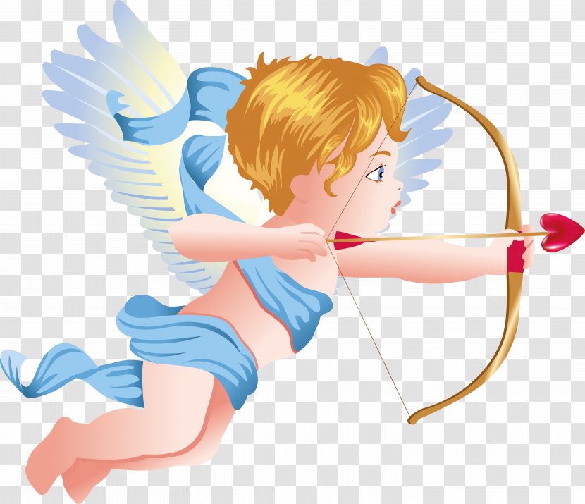 Cupids Bow Angel Clip Art - Silhouette - Cartoon Cupid Material Transparent PNG