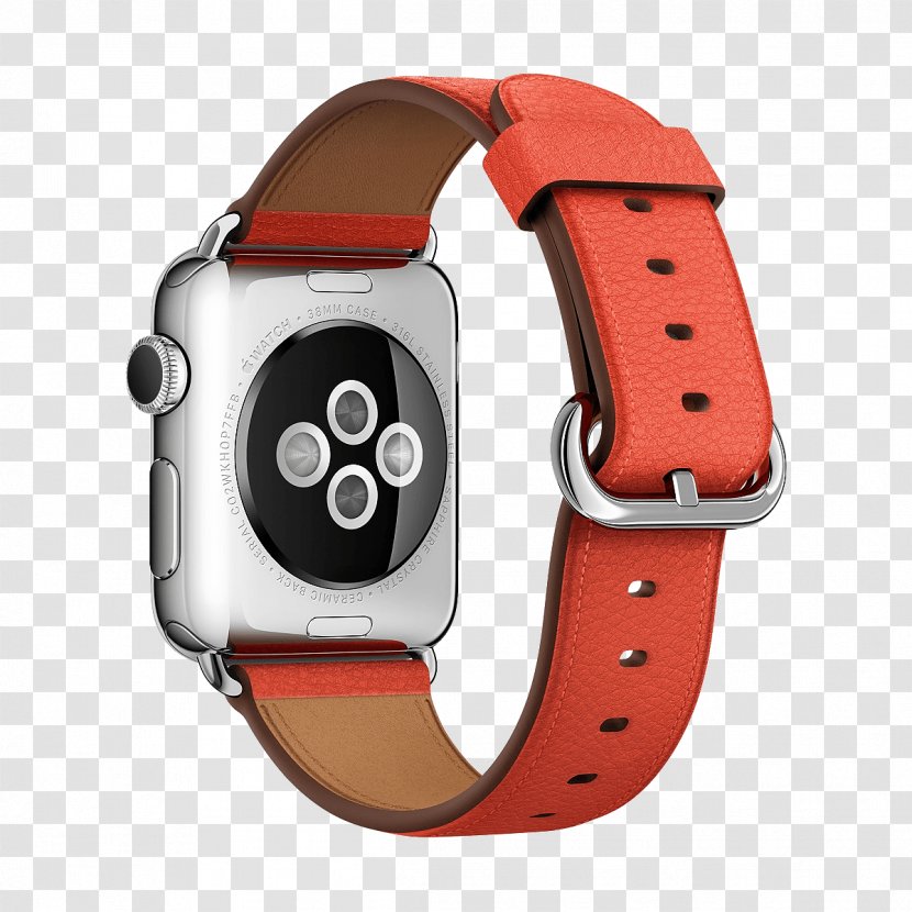 Apple Watch Series 3 Strap - Classic Leather Plate Buckle Belt Transparent PNG