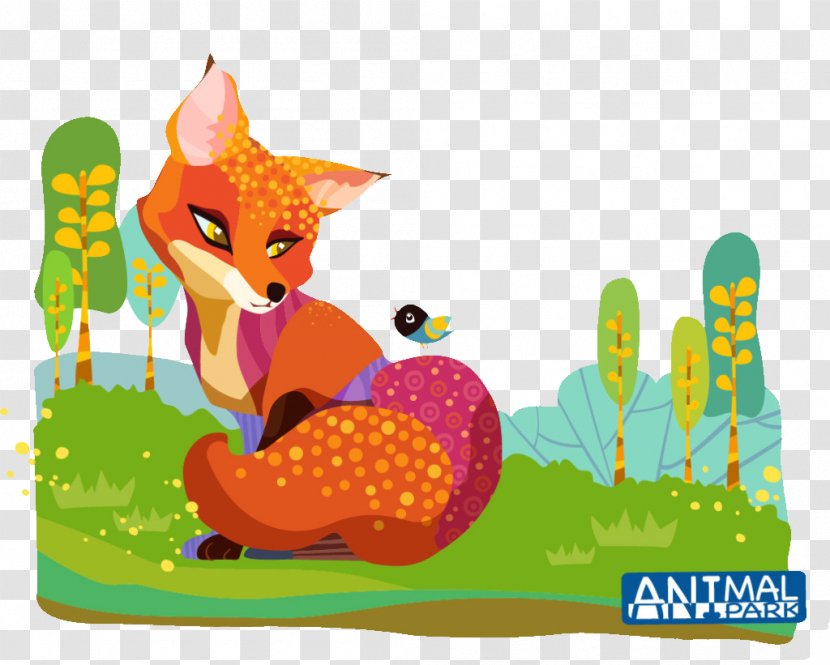 Cartoon Fox Watercolor Painting Illustration - Story Transparent PNG