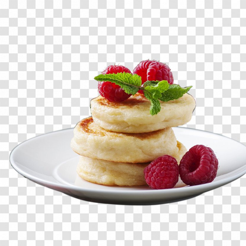 Pancake Cheesecake Breakfast Milk Cream - Raspberry Transparent PNG