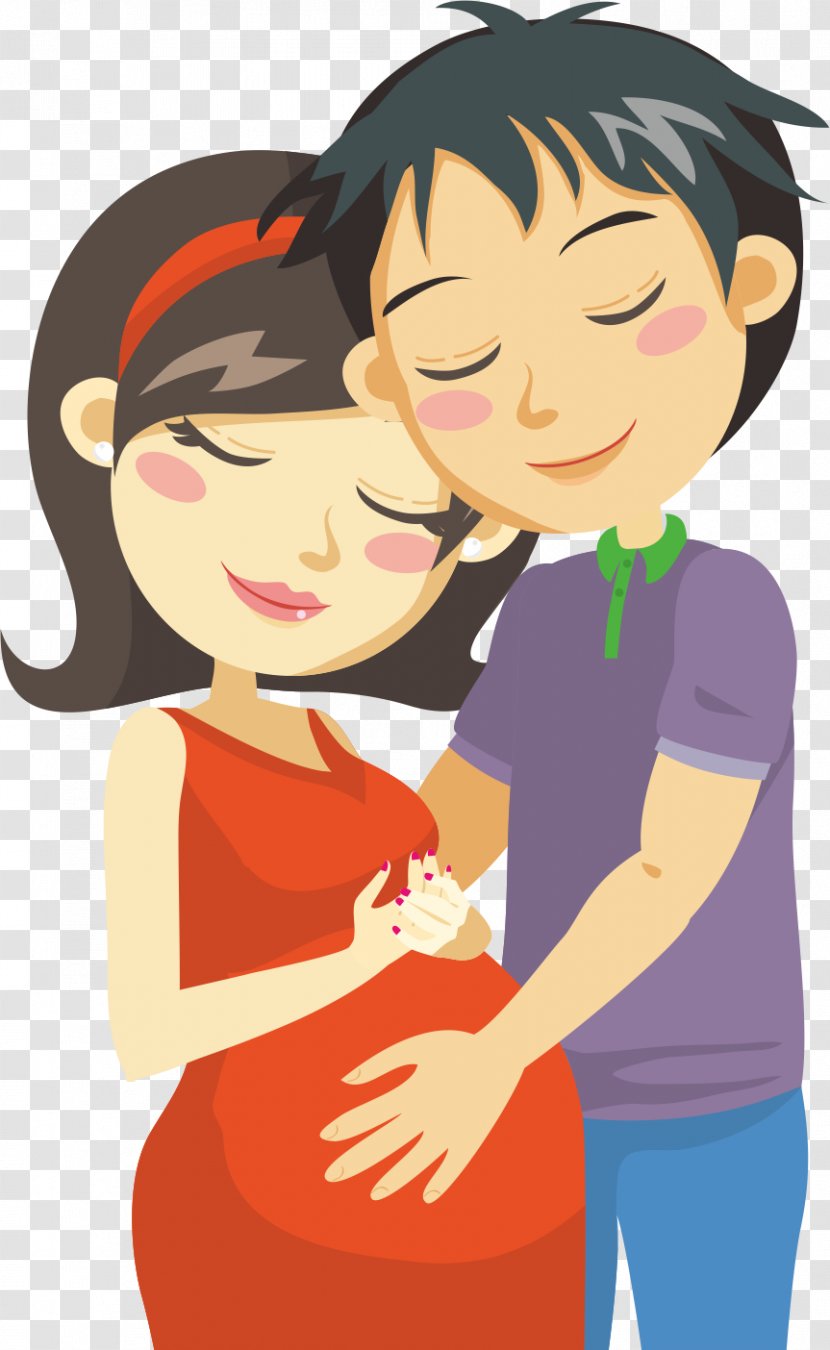 Pregnancy Woman Clip Art - Heart - Husband And Wife Transparent PNG