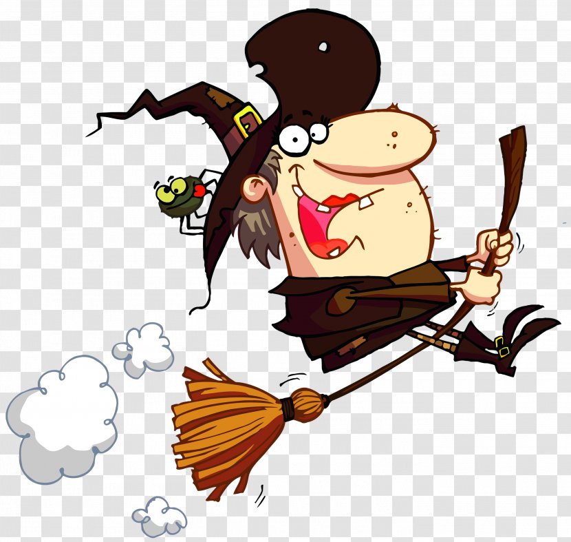 Witchcraft Humour Cartoon Clip Art - Halloween Funny Witch Clipart Transparent PNG