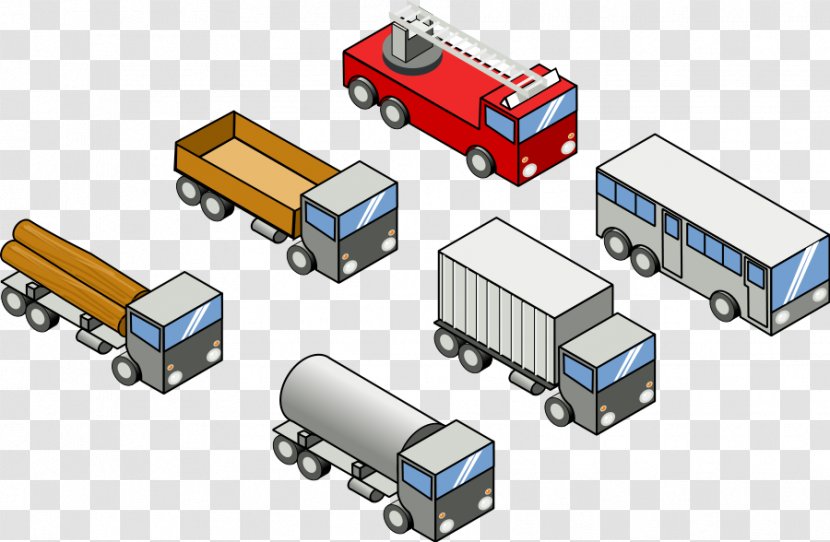 Car Truck Vehicle Clip Art - Engineering - Six Cliparts Transparent PNG