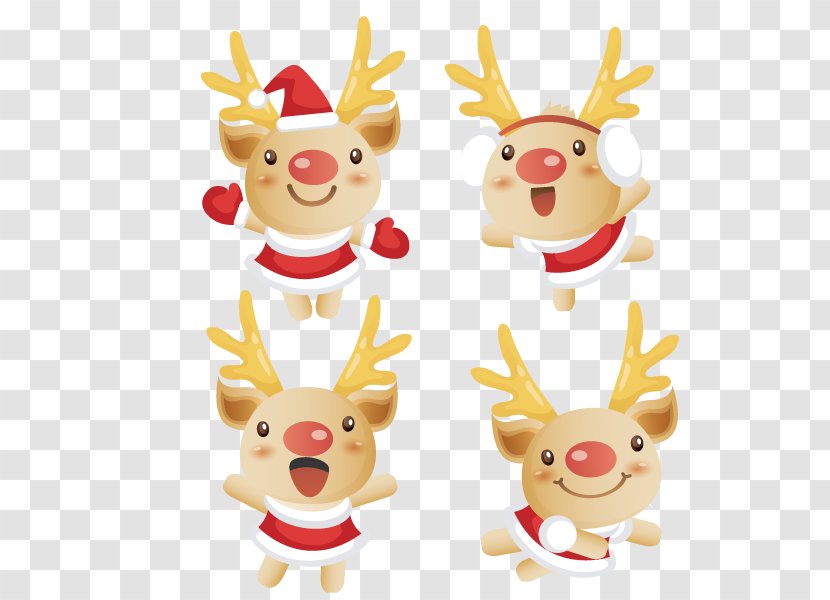 Rudolph Reindeer Santa Claus Christmas Facebook - New Year S Day Transparent PNG