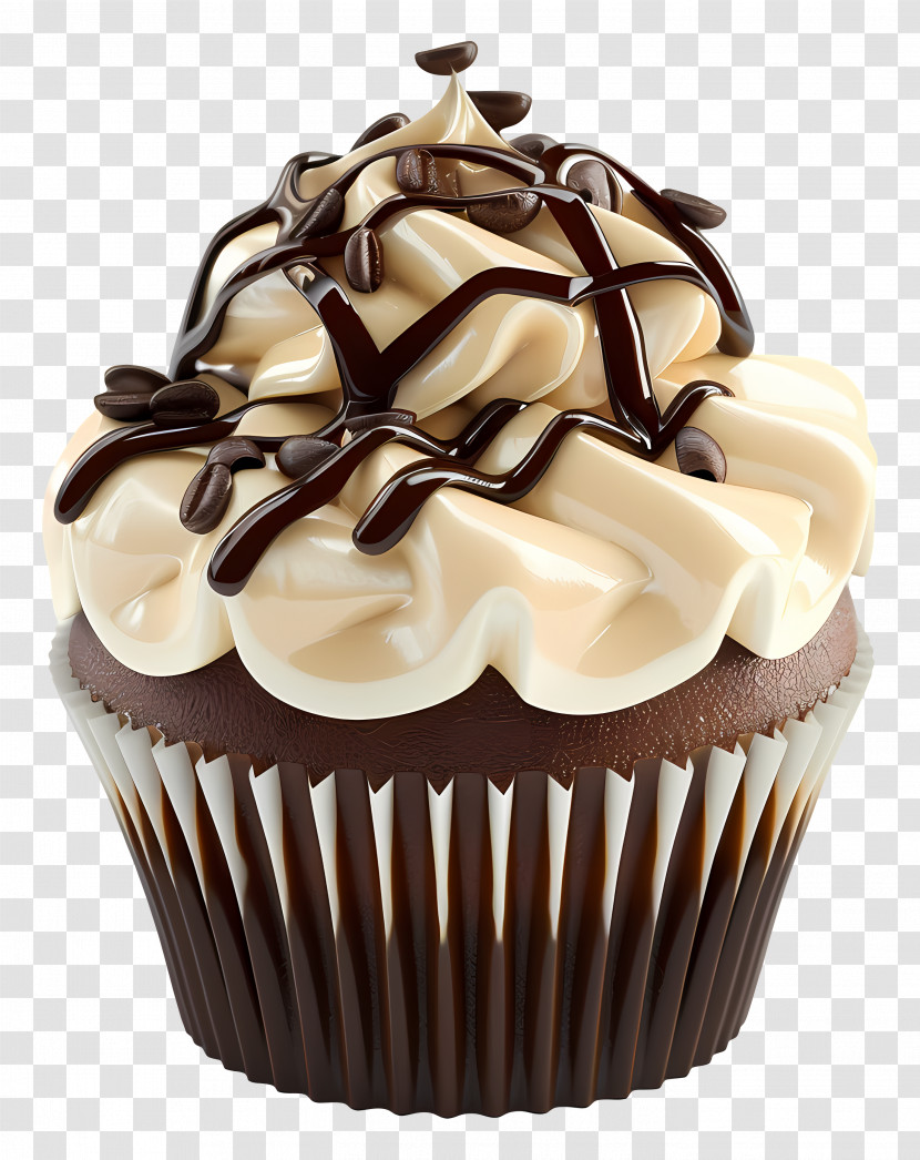 Coffee Cupcake - Delicious Chocolate Cupcake With Cream Transparent PNG