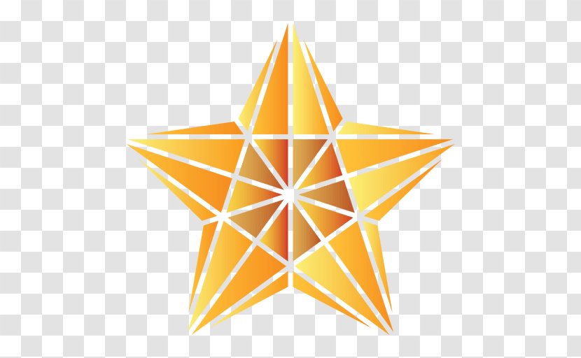 Line Point Angle Symmetry Yellow - Star Transparent PNG