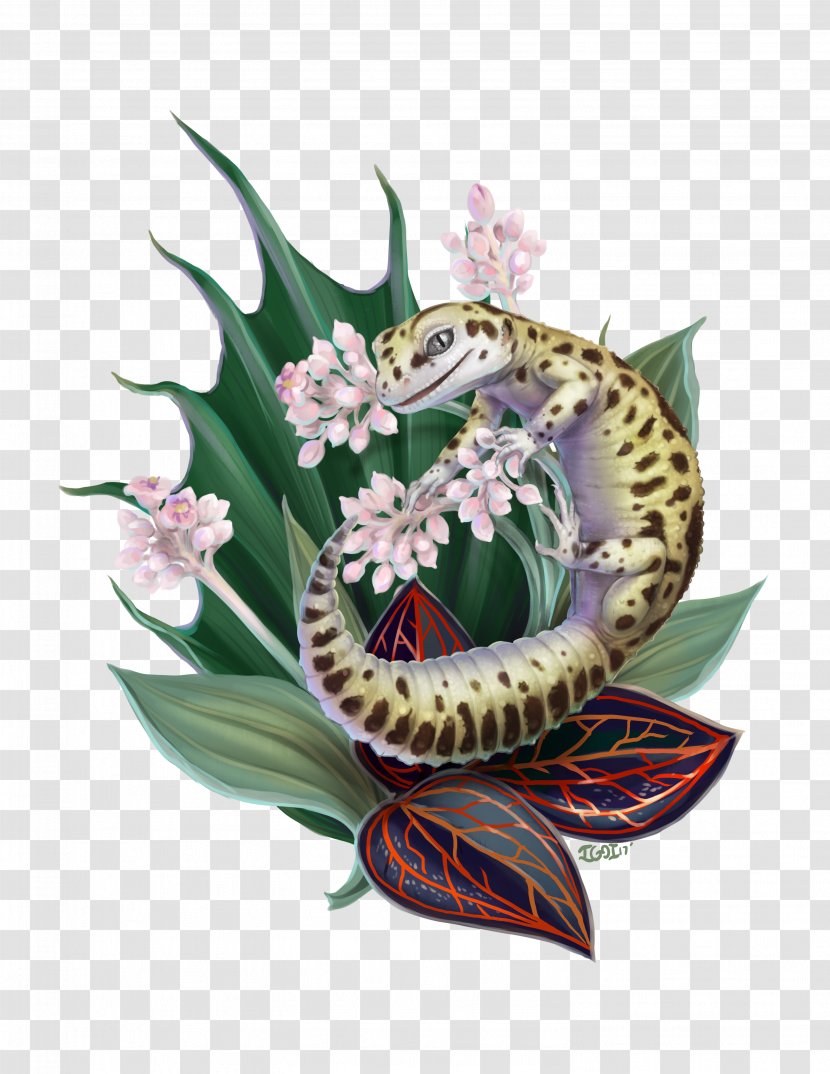 Paper Printing Flower Reptile Floral Design - Color - Bearded Dragon Transparent PNG