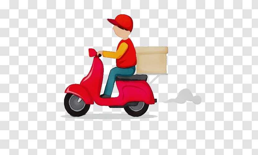 Watercolor Background - Restaurant - Package Delivery Vehicle Transparent PNG