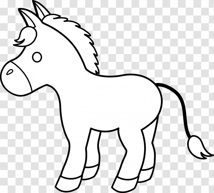 Horse Pony Foal Black And White Clip Art - Mammal - Baby Shrek Cliparts Transparent PNG