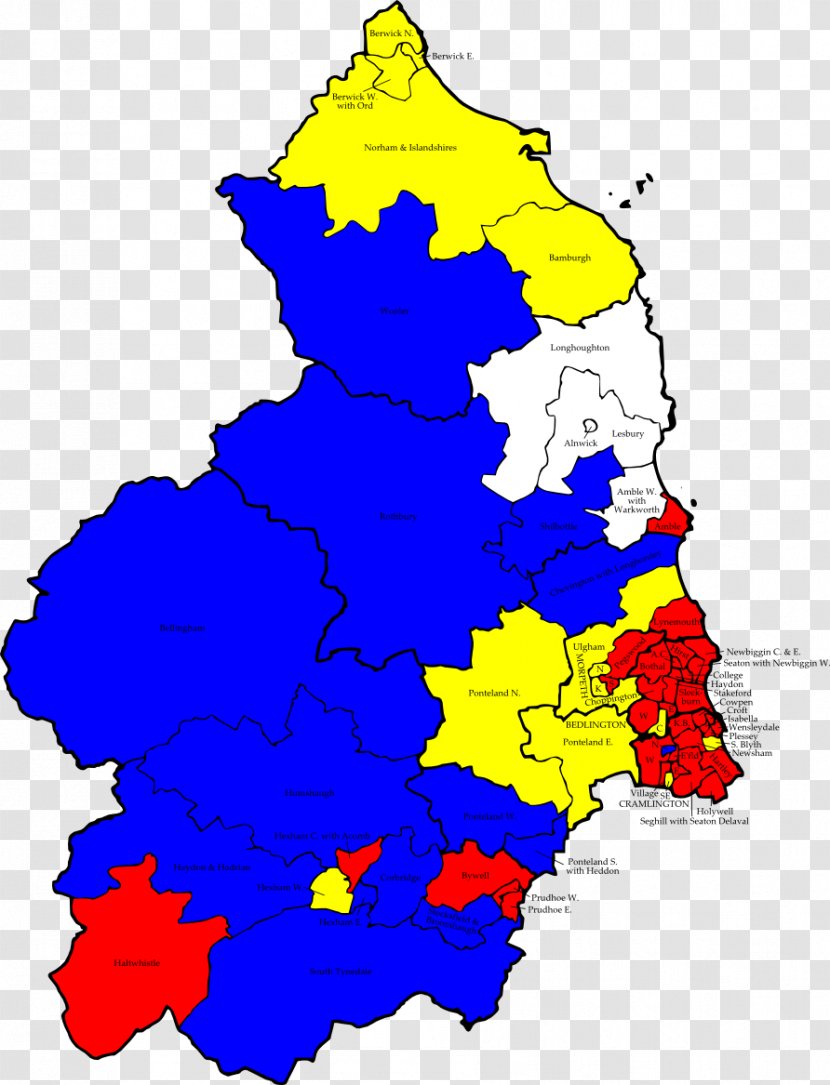 Northumberland County Council Election, 2001 Northumbria Police Map Wards And Electoral Divisions Of The United Kingdom Transparent PNG