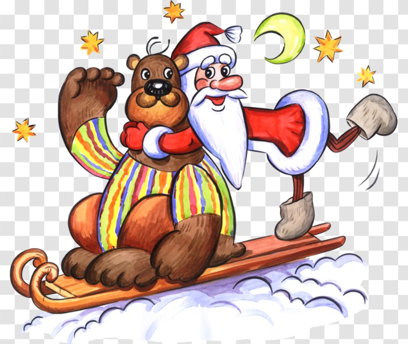 Santa Claus Christmas Drawing New Years Day - Painting Transparent PNG