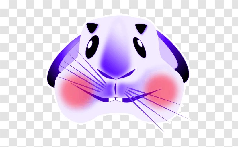 Whiskers Cat Mouse Snout - Violet Transparent PNG