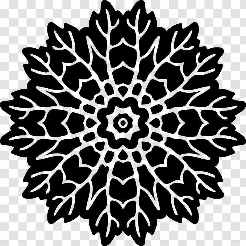 T-shirt Logo Floral Design Art - Monochrome - Geometric Ornament Transparent PNG