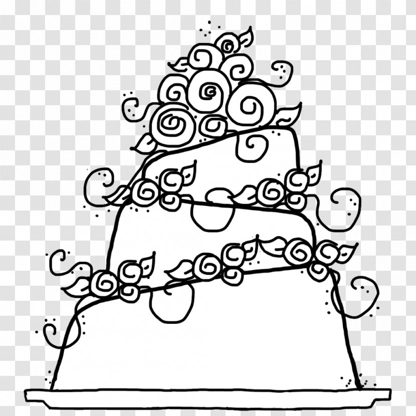 Wedding Cake Birthday Coloring Book - Hand Drawn Transparent PNG