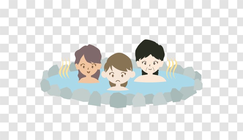 Tenzan Onsen Cartoon - Family Bath - Fictional Character Animation Transparent PNG