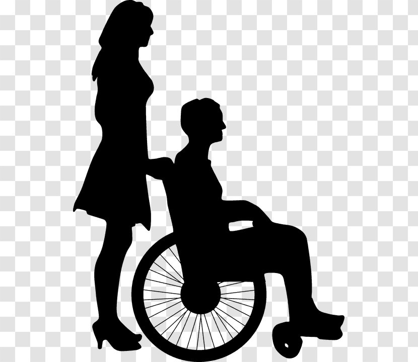 Wheelchair Disability Old Age Clip Art - Black And White Transparent PNG
