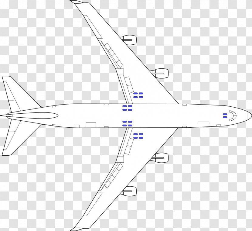 Boeing 747 Airliner Drawing Aviation High-lift Device - Glider - Triangle Transparent PNG