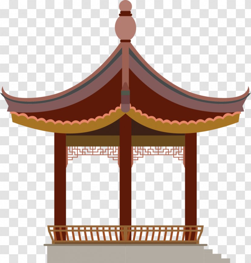 Logo Chinese Pavilion Gazebo - Icon Design Transparent PNG