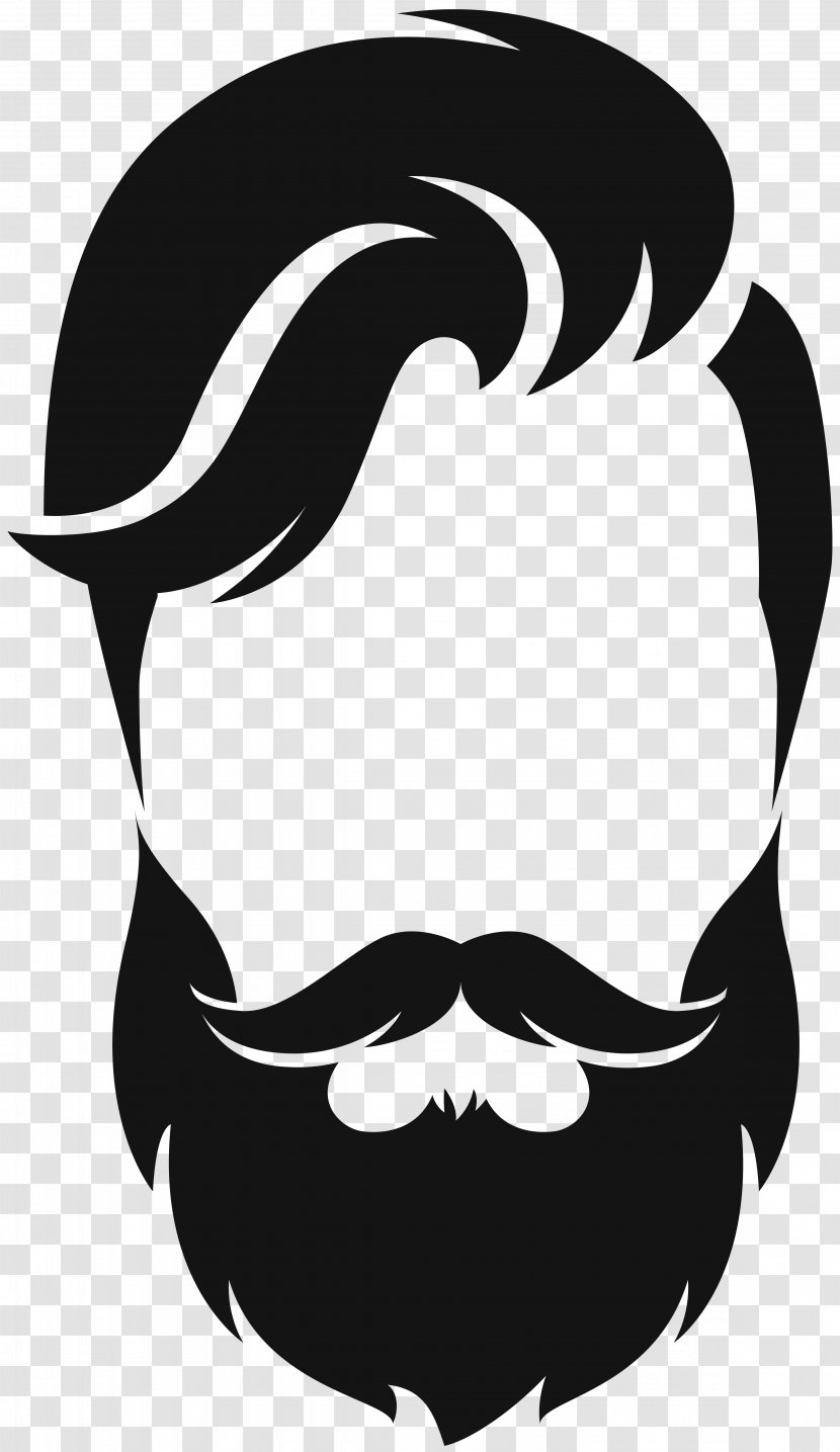 Silhouette Beard Moustache Clip Art - Hair Style Transparent PNG