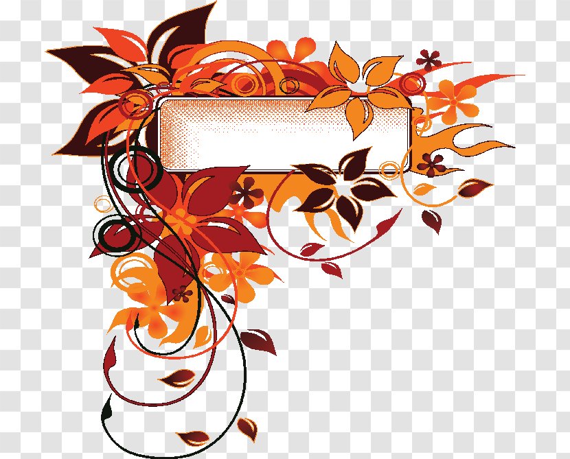 Floral Design Photography Bàner Clip Art - Orange Transparent PNG