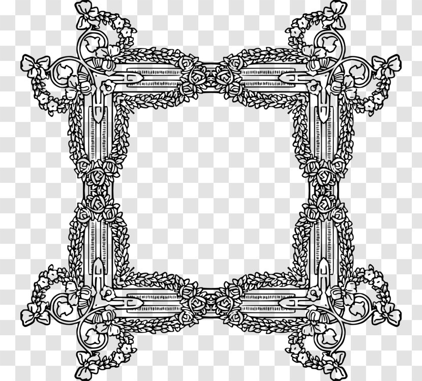 Black And White Frame - Cc0 Licence - Symmetry Metal Transparent PNG