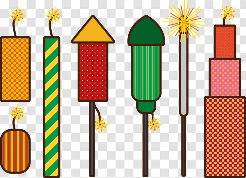 Firecracker Fireworks Party - New Years Day - Vector Chinese Year Transparent PNG