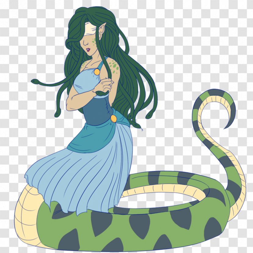 Art Medusa Green Snake Woman Clip - Heart - Silhouette Transparent PNG