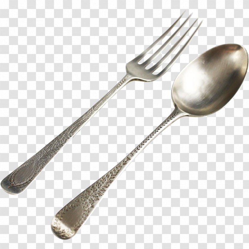 Tableware Fork Spoon Cutlery - Sterling Silver Transparent PNG