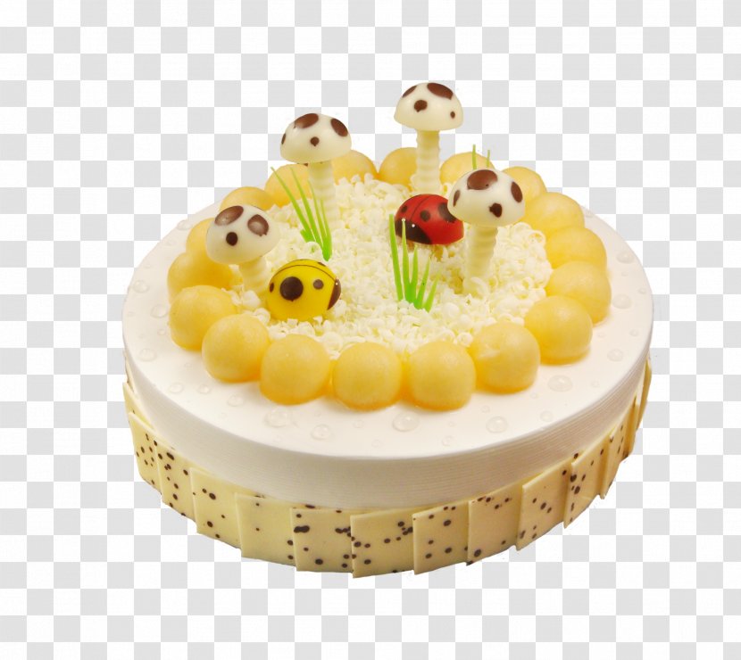Fruitcake Stuffing Torte Mousse Cream - Dish - Yellow Mushroom Cake Transparent PNG