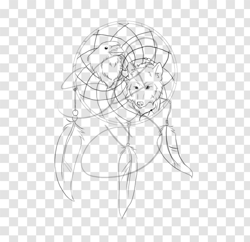 Drawing Monochrome Sketch - Silhouette - Dreamcatcher Transparent PNG