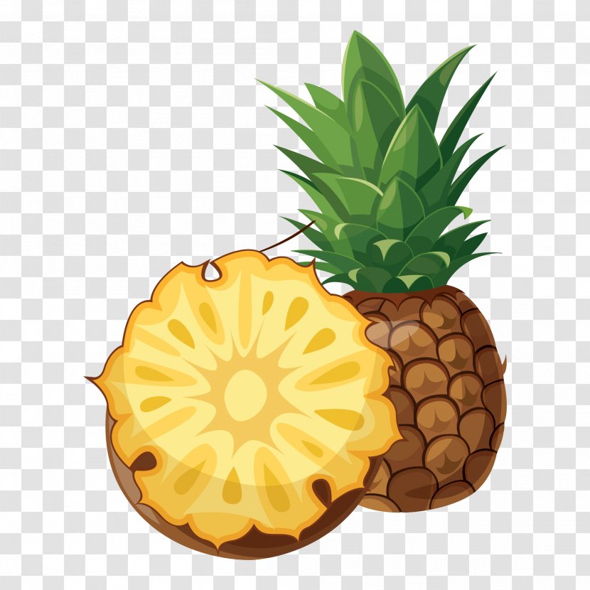 Pineapple Cake Clip Art Juice Bun - Animation Plant Food Transparent PNG