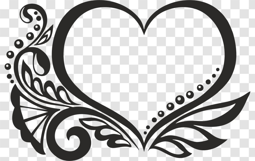 Decorative Arts Heart Ornament Poster - Silhouette Transparent PNG